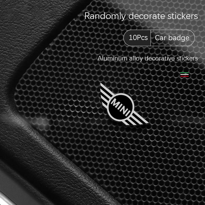 5Pcs/10Pcs Mini Aluminum Car Decorative Stickers For MINI Cooper R56 F56 R50 JCW Cabrio Aceman Countryman Clubman WORKS Roadster Ulqch44