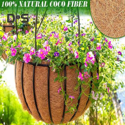 Runder Kokosfaser-Einsatz, atmungsaktiv, für den Innen- und Außenbereich, Garten, zum Aufhängen an der Wand, Pflanzgefäß-Einsatz, natürliche Kokosfaser, Blumenkorb-Einsatz, Gartenbedarf