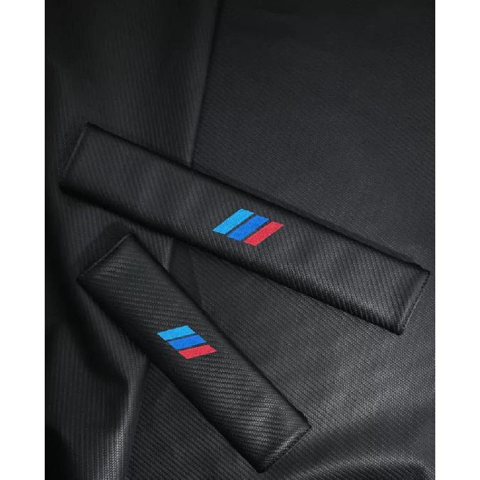 2PCS Car Seat Belt Cover For BMW, Carbon Fiber Seatbelt Shoulder Protection, Soft Car Seat Belt Strap Cushion Protect Your Neck And Shoulder, Car