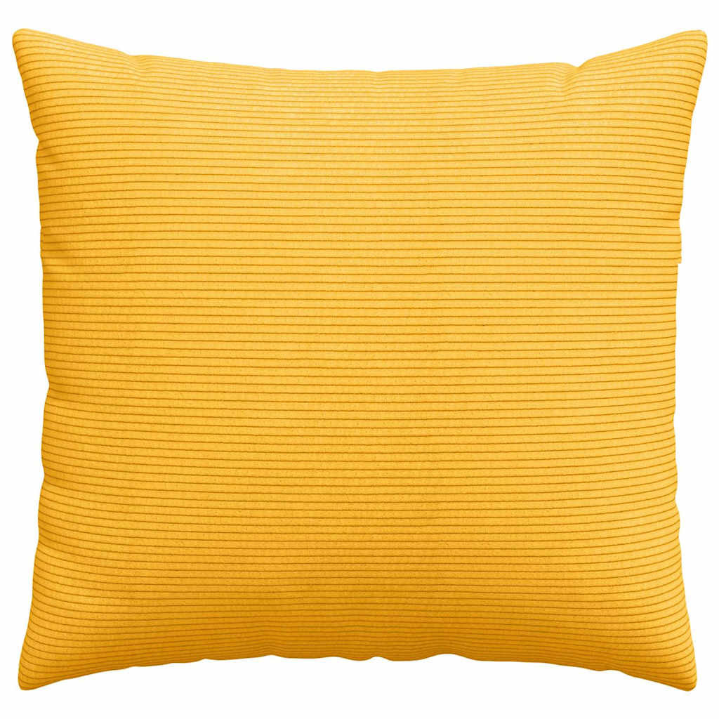 Sofa Cushions 2 Pieces Light Yellow 50 X 50 Cm Corduroy Fabric