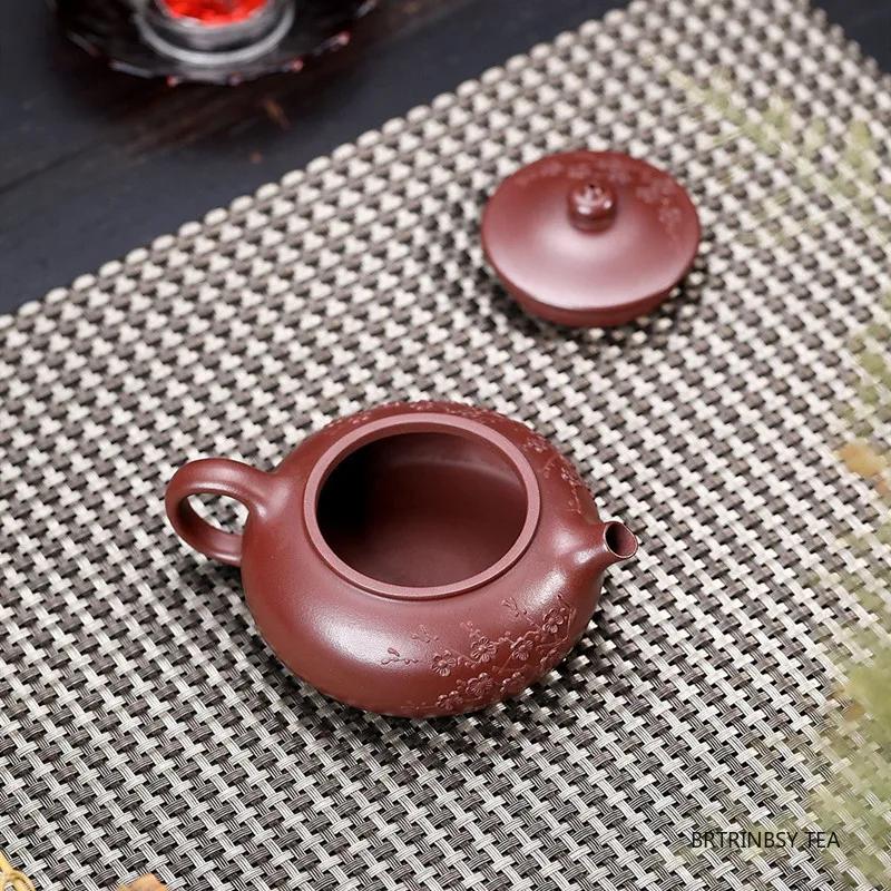 150ml Chinese Yixing Purple Clay Teapot Handmade Plum Blossom Zisha Tea Pot Tradition Household Kettle Zisha Tea Set Accessories