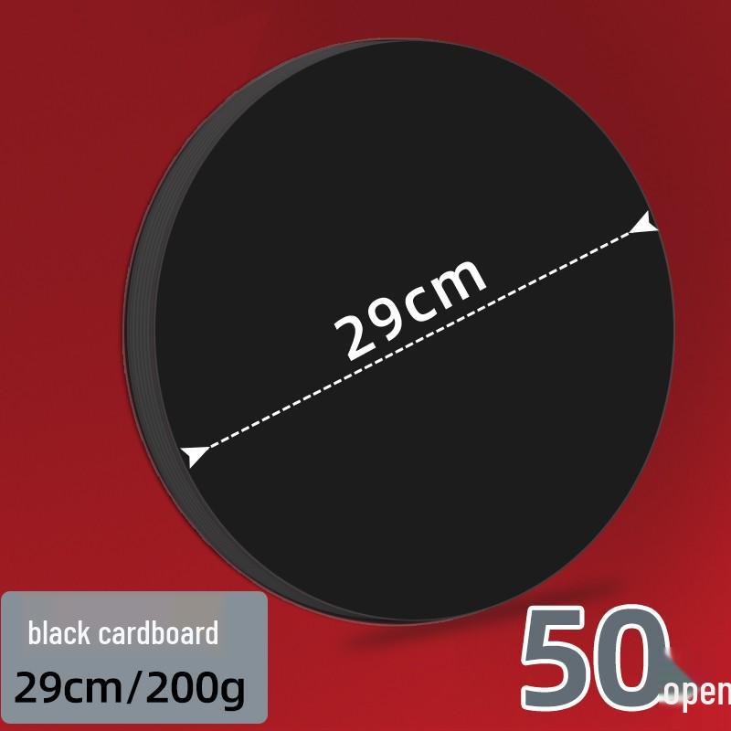 Double-Sided Black & White Round Kraft Drawing Paper.