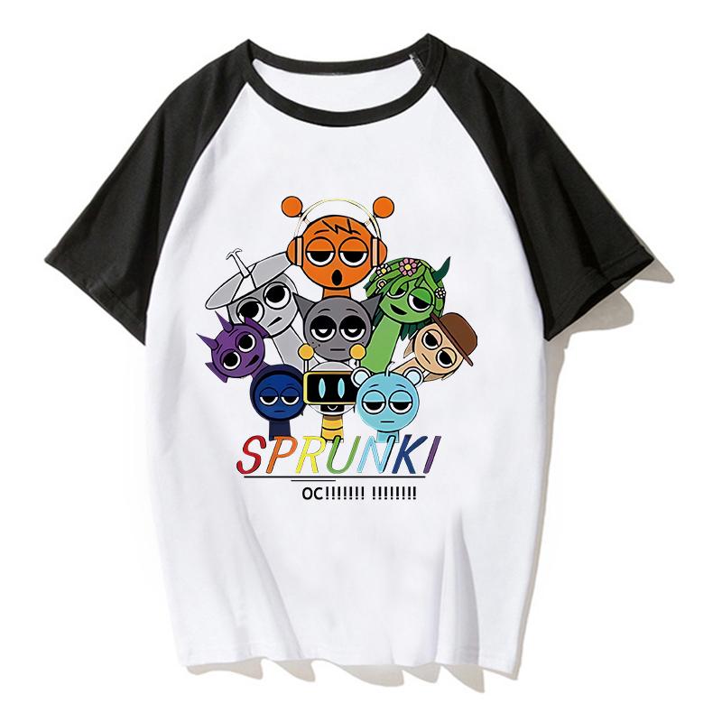 2025 Caliente Niños Sprunki Camiseta Moda Infantil Casual Dibujos Animados Incredibox Camisetas Niños Cuello Redondo Manga Corta Ropa de Verano para Bebé Niña