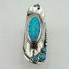 Ethnic CopperColor Inlaid Imitation Blue Opal Women's Ring Geometry Daily Wear Party Jewelry