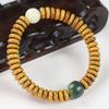 Yellow Sandalwood & Bodhi Root Bead Bracelet for Couples - 3*8MM Spacer Tablets