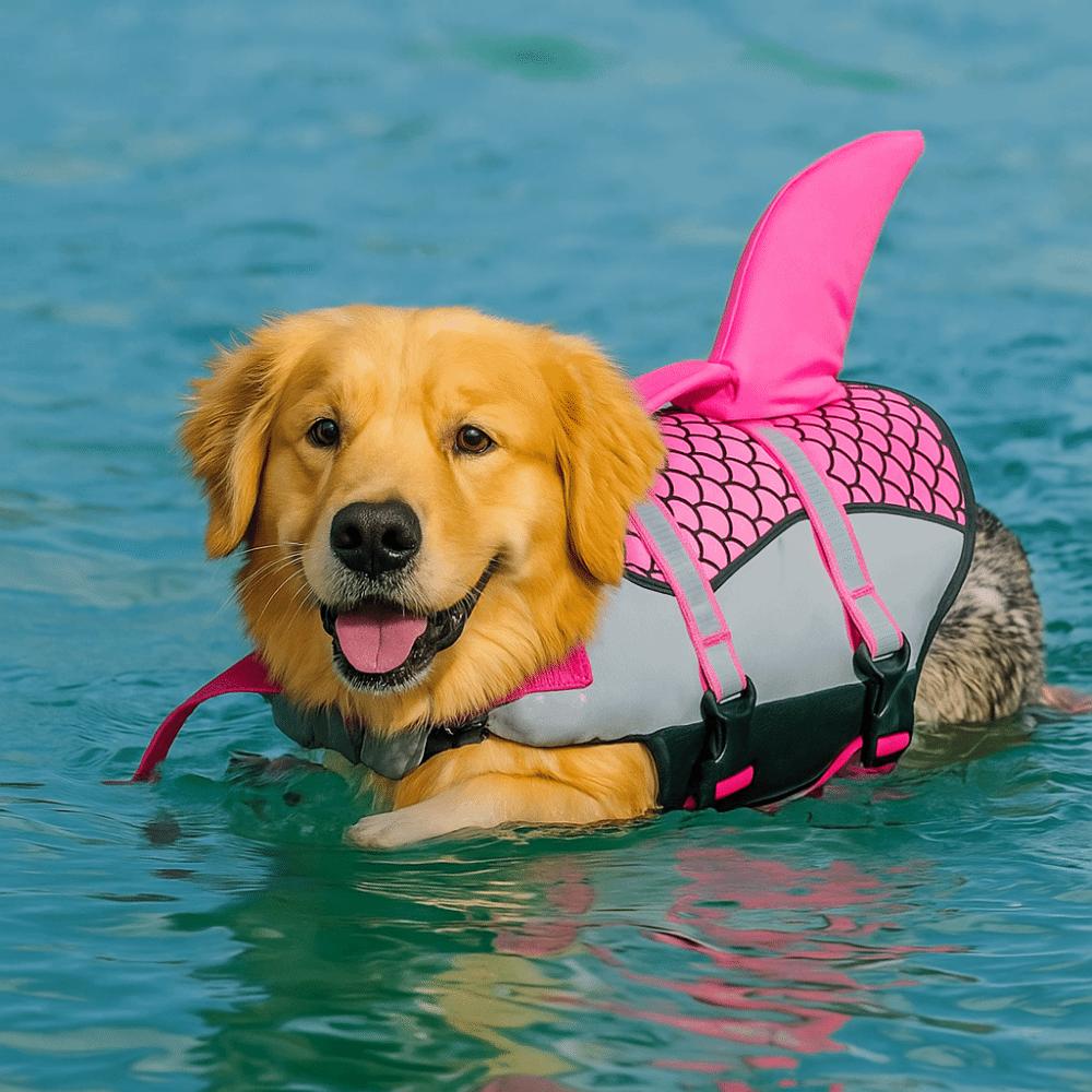 Enhanced Buoyancy Dog Swimsuit Reflective Dogs Swimming Clothes Shark Dog Life Jacket  For Dogs