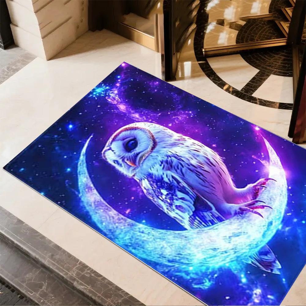 1pc Home Carpet wolf crescent moon non-slip design for bedroom living room office decor gift