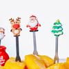 5 Pcs Christmas Fruit Dessert Fork Reusable Appetizer Forks Dessert Cake Fork