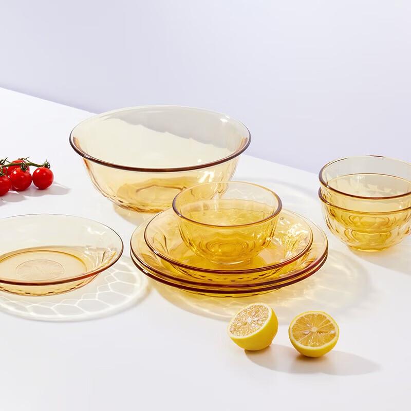 Lock & Lock Jingpo Amber Glass 8-Piece Tableware Set