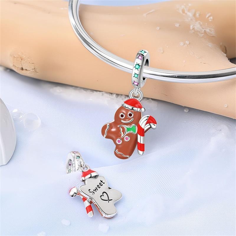Original Copper Charms Beads Winter Snowflake Snowman Igloo Penguin Pendant Fit Bracelet Women Jewelry Gift