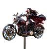 Spooky Lawn Decor for Home Halloween Motorcycle Metal Garden Stake Decor, Iron Yard Art Balcony Stakes, Waterproof Ornament Patio Decoration