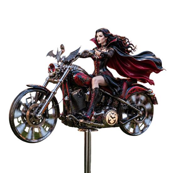 Spooky Lawn Decor for Home Halloween Motorcycle Metal Garden Stake Decor, Iron Yard Art Balcony Stakes, Waterproof Ornament Patio Decoration