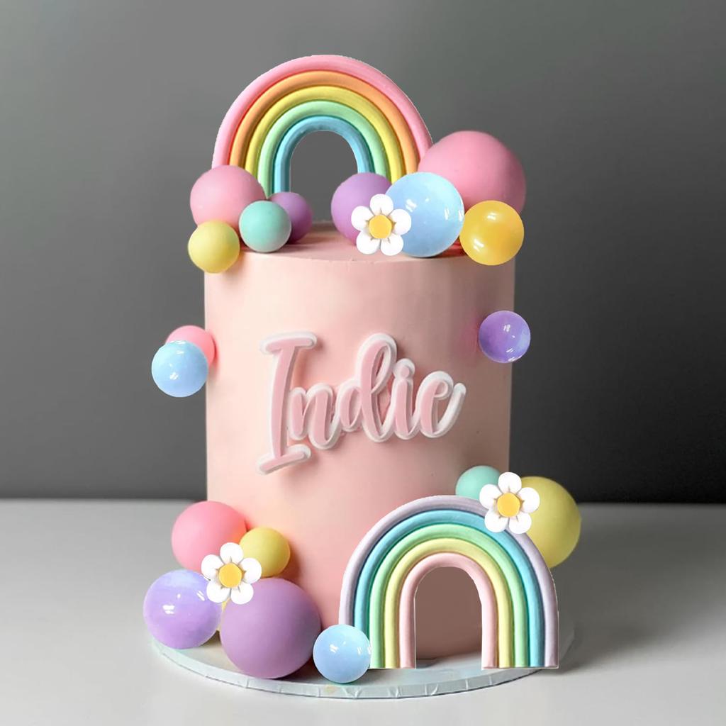 34 Pcs Cake Toppers Boho Cake Topper Hippie Party Decorations with Flower Bus for Girl Birthday Party Boho Party Supplies