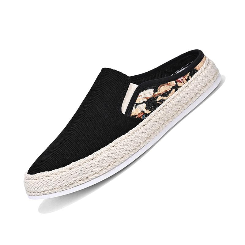 Casual Men Shoes Fashion Sports Shoes Men Personality Men Sneakers Half Slippers  Corduroy Loafers Men's Shoes Corduroy Loafers