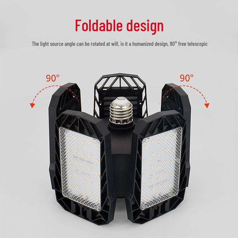 Adjustable LED Garage Light with Five-Fold Design for Indoor and Parking Lot Lighting