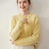 Women's Fashionable Cashmere Cable Knit Pullover - Solid Color, Round Neck, Drop Shoulder, Age-Reducing Wool Sweater