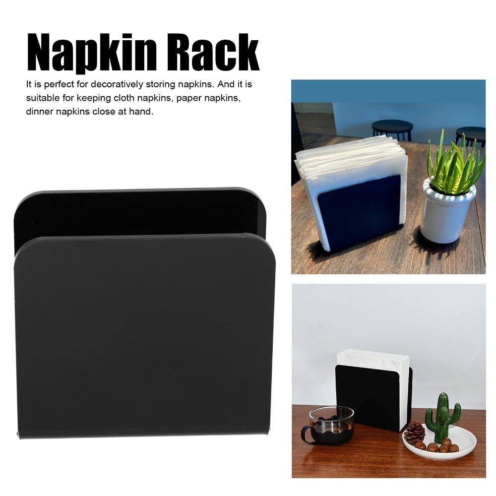 Multi-purpose Black Napkin Holder Acrylic 12x11x5cm Napkin Rack Bar Napkin Holder Restaurant