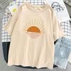 Sunset On The Coastline Printed Women T-Shirts Street Cotton Kawaii Short Sleeve Fashion Oversized Tops Loose Sports T Shirt