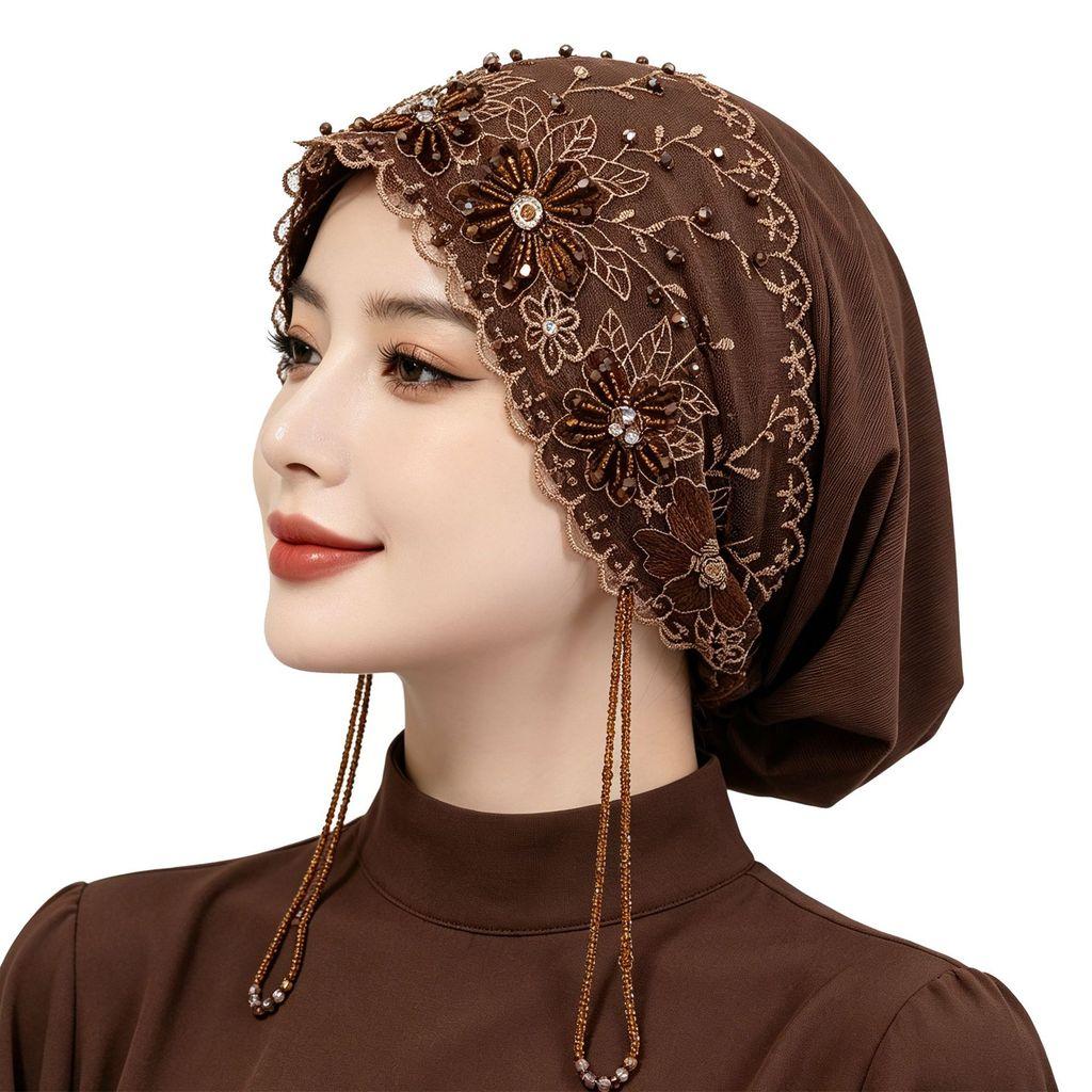 Ethnic Style Handcrafted Embroidered Lace Sun Hat For Summer Beach Travel