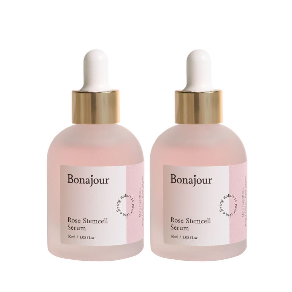 Bonajour PDRN Rose Stem Cell Serum 2nd Generation 30ml x 2 Double Set Anti Aging Brightening Skin Elasticity Firming Booster K-Beauty