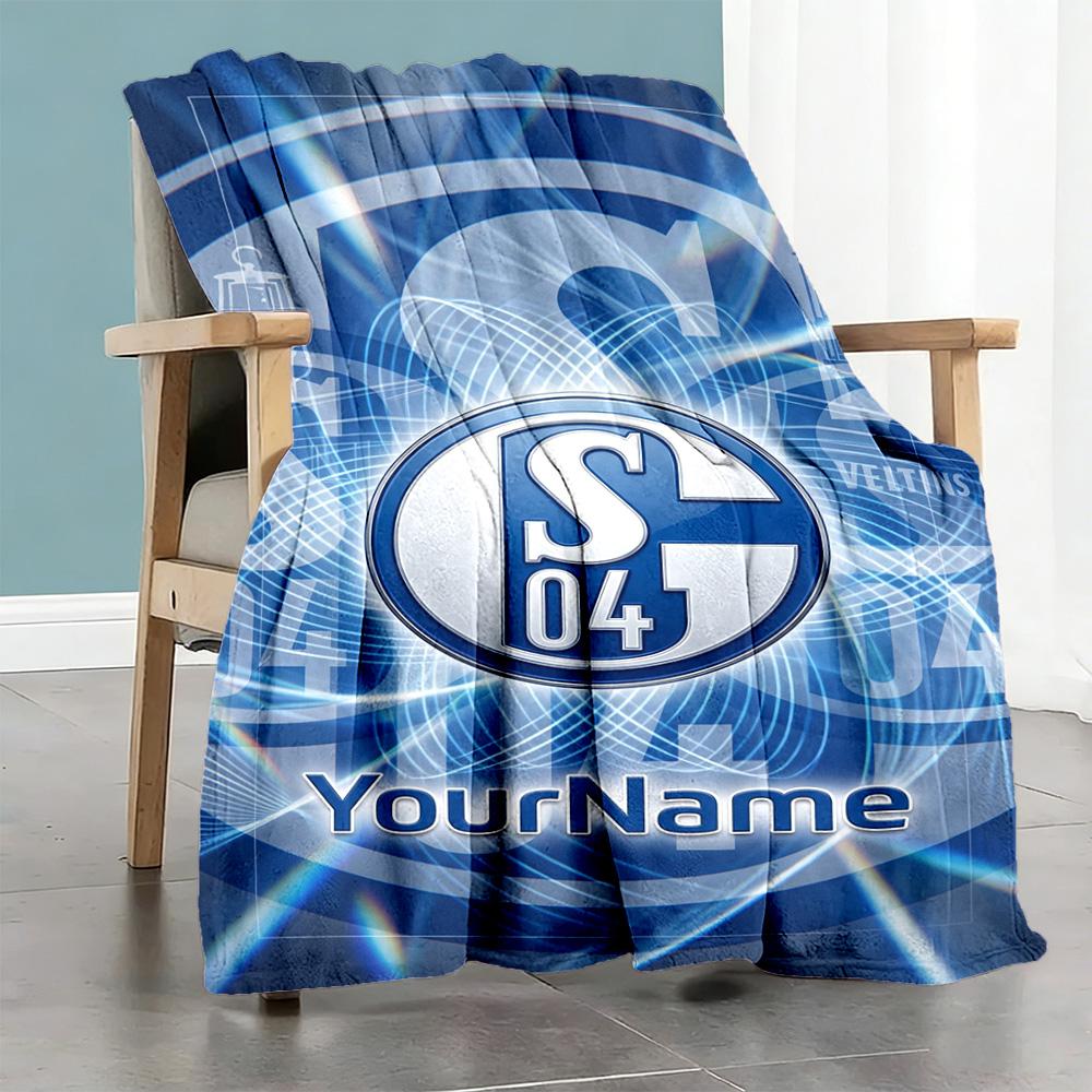 Fc Schalke 23 Customize Your Name Blanket Lightweight Personalized Blanket Comfortable for Nap Picnics Seaside Bed Four Seasons Multipurpose