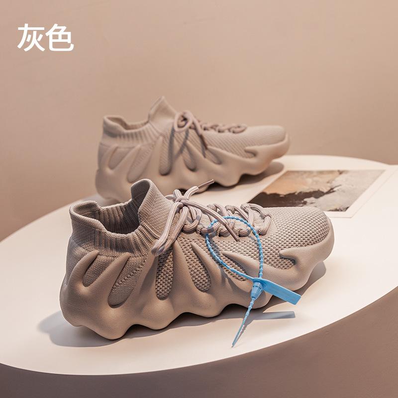 Summer new octopus coconut shoes low top solid color breathable fly knitting sports