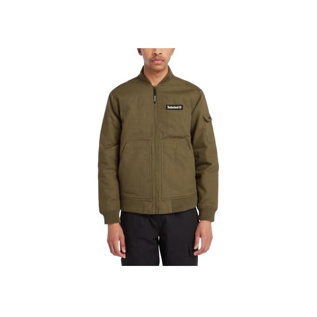 Timberland Solid Color Stand Collar Fashion Warm Long Sleeve Jacket Men jackets Army-Green A6JR9-A58