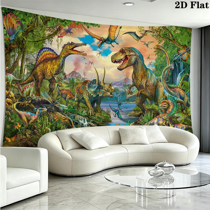 Jurassic Dinosaurs Pattern Home Decor Tapestry, Wall Hanging, Decorative RV Wall Cloth.MGT0918500