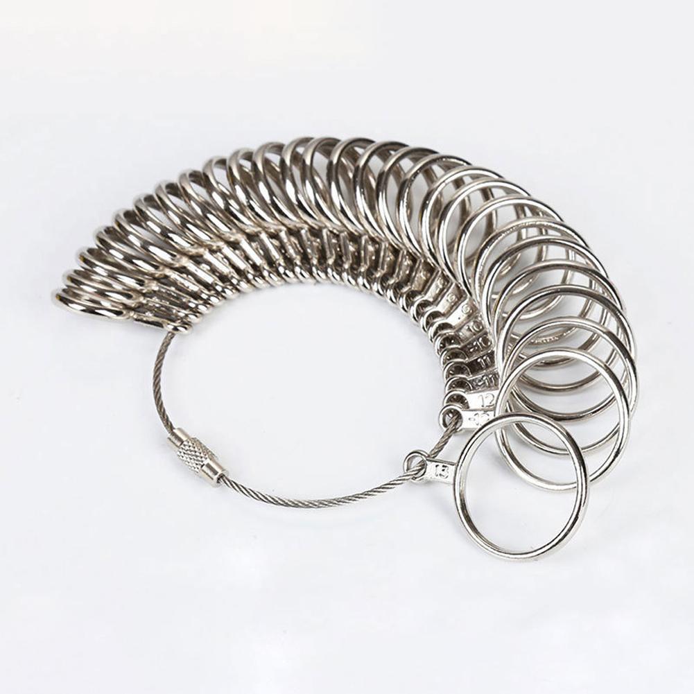Finger Measure Gauge Reusable Finger Measuring Sizer Stainless Steel UK Size A-Z US Size 0-15 for DIY Jewelry Measuring Tools