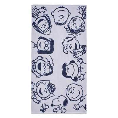 Toalha de Banho Nishikawa Snoopy 60X120cm Lavável Algodão Macio com Tecido de Gaze de Fio Não Torcido Fio Não Torcido Felpudo Amigos GANGUE PEANUTS Fabricado no Japão