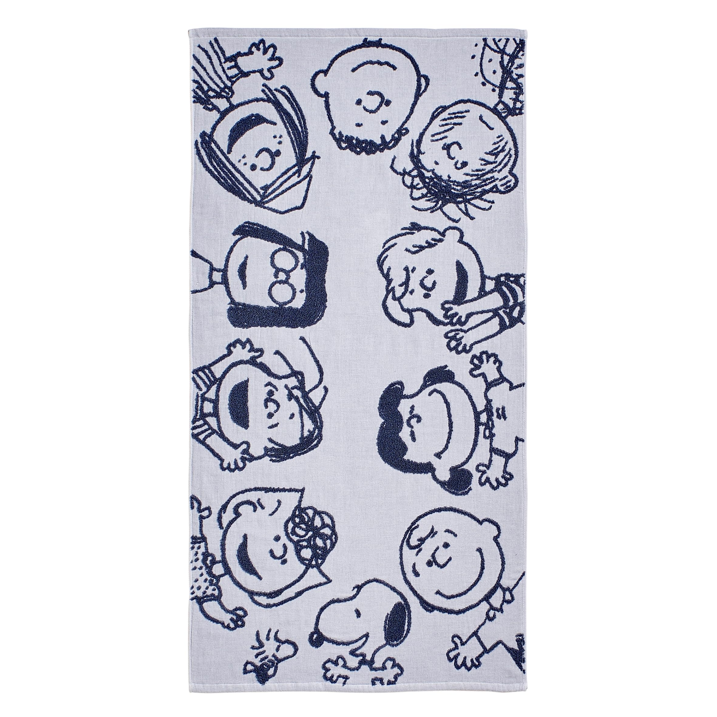 

Nishikawa Snoopy Bath Towel 60X120cm Washable Cotton Soft with Untwisted Yarn Gauze Fabric Untwisted Yarn Pile Friends PEANUTS GANG Made in Japan синий