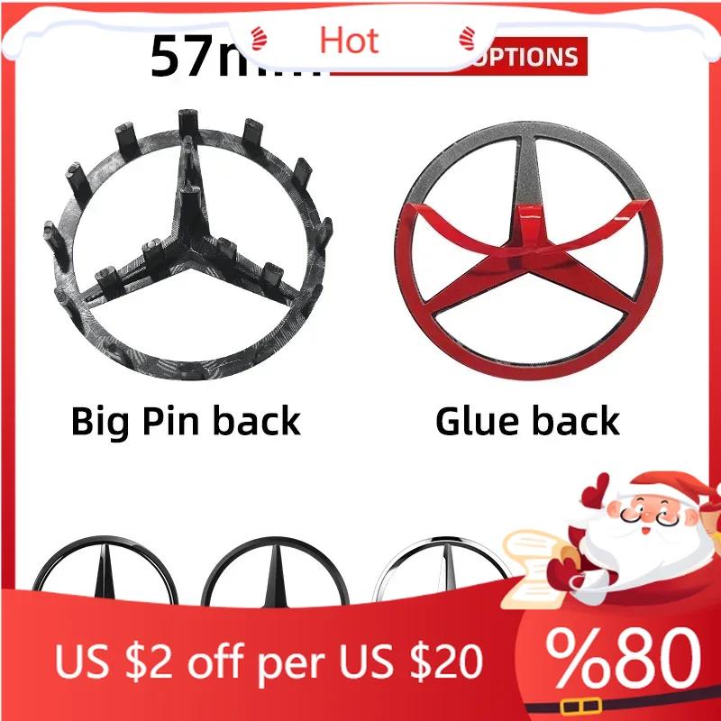 VFOMP1 2025 Hot 1pcs 52mm 57mm Car Steering Wheel Badge Emblem Sticker For Mercedes Benz W204 W205 W212 W213 W221 W177 W246 GLA GLC CLA