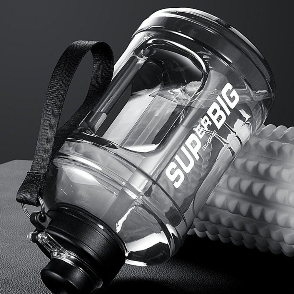 Handle Sports Water Bottle 1.6L/2.6L Gym Cycling Cup Accurate Calibration Travel Bottles Fitness