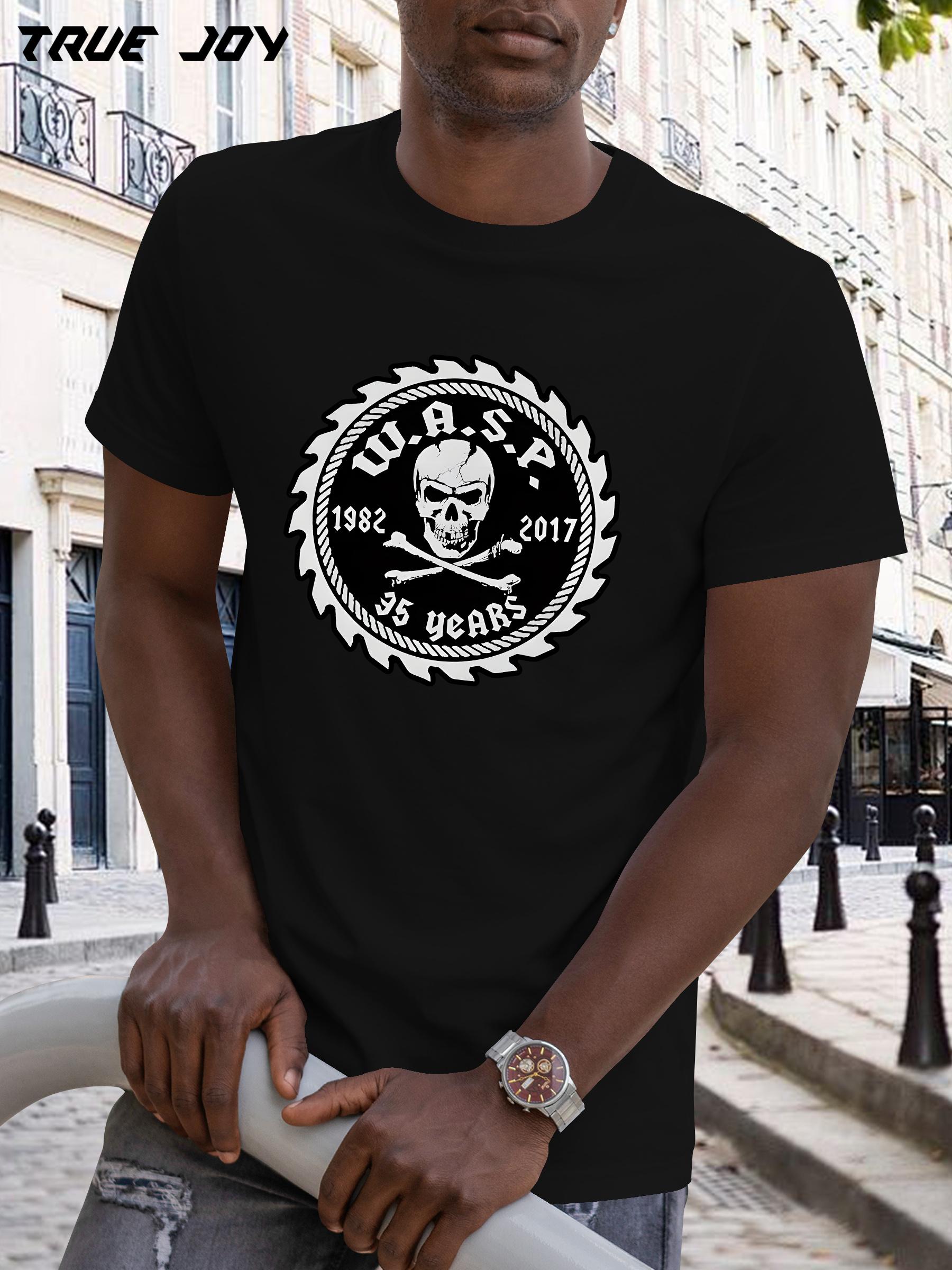 W.A.S.P Skull Graphic T-shirt - Breathable Quick-Dry Polyester XXXXL