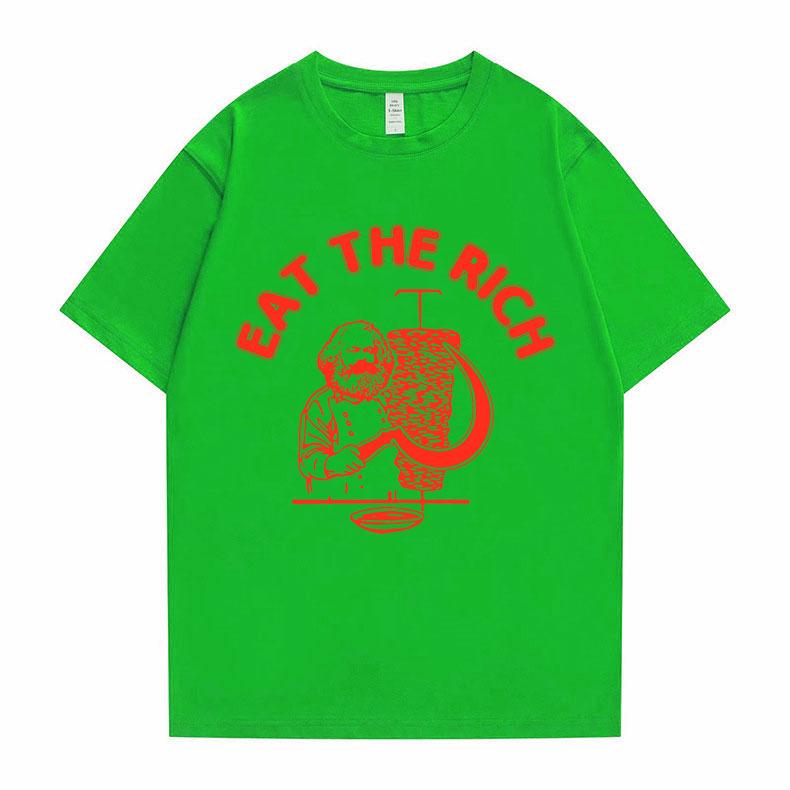 New Funny Men Women Casual Oversized Tshirt Eat The Rich Doner D%C3%B6ner Kebab Karl Marx Socialist Hasan Piker Graphic T-shirts