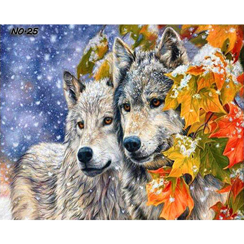 5D DIY Diamond Painting Animal Wolf Full Square/Round Diamond Embroidery Cross Stitch Mosaic Handmade Gift