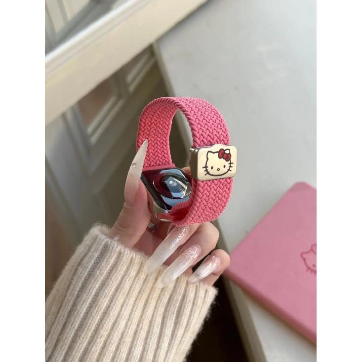 Magnetic elastic force nylon For Apple Watch band women 10/9/8/7/6/5/4/ 38mm 40mm 41mm 42mm 44mm 45mm 46mm 49mm Strap