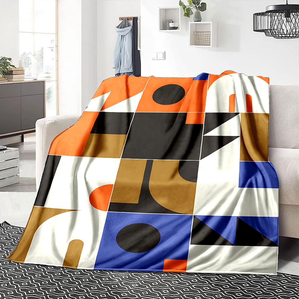 Abstract Geometric Shapes Blanket Soft Throw Blanket For Home Bedroom Bed Sofa Travel Office Solid Christmas Blanket