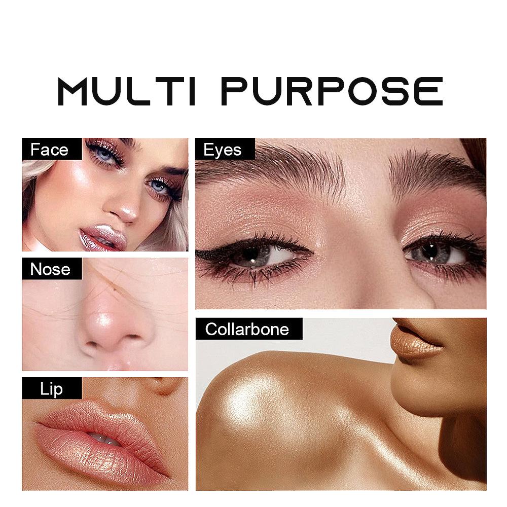 SAM SUGAR Two-Color Eyeshadow Stick Gradient Shimmer Waterproof Smudge-Proof Dual-Ended Metallic Eye Makeup Highlighter Stick