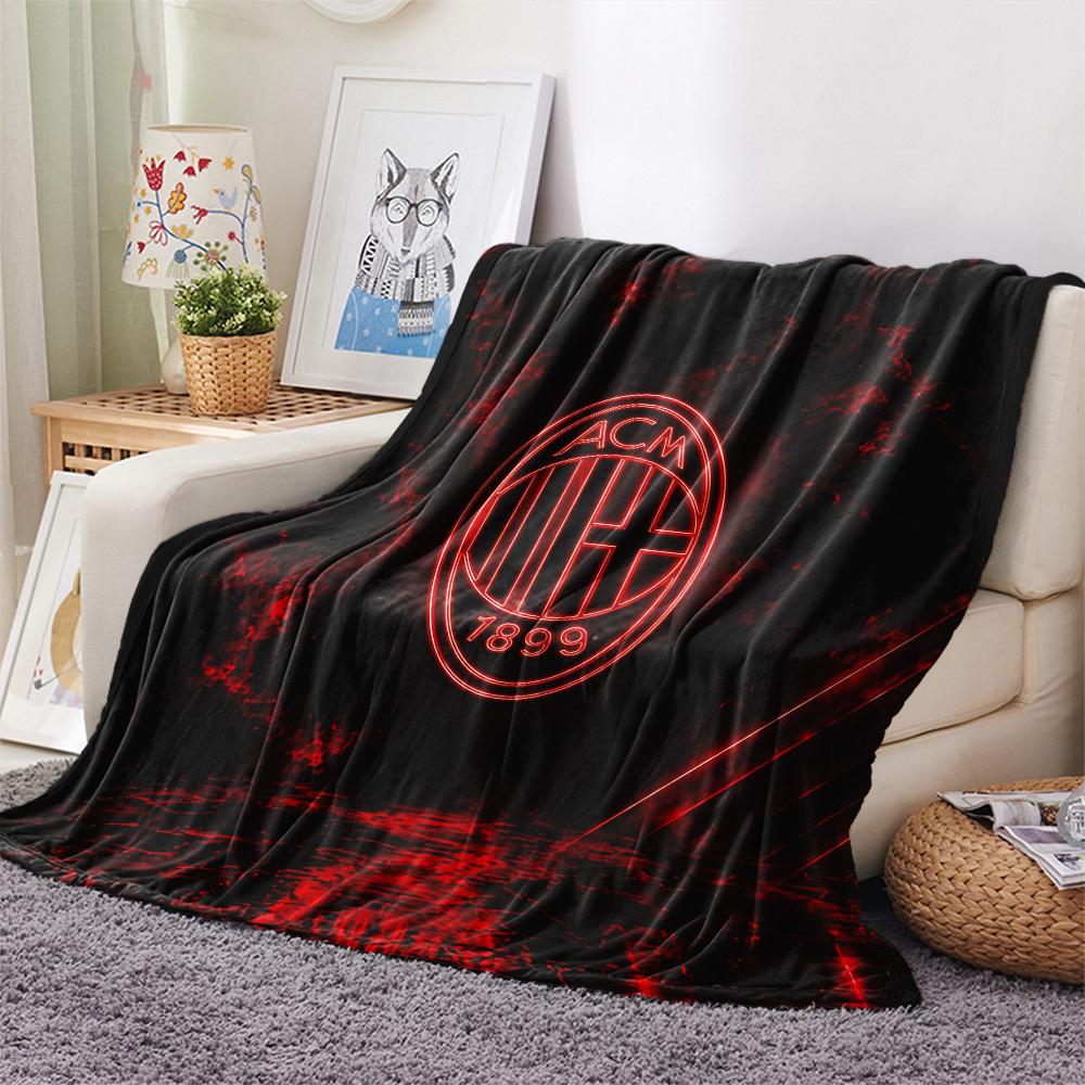 Associazione Calcio Milan Flannel Blanket, High quality Comfortable for All Seasons, Home Decor, Warmth and Comfort