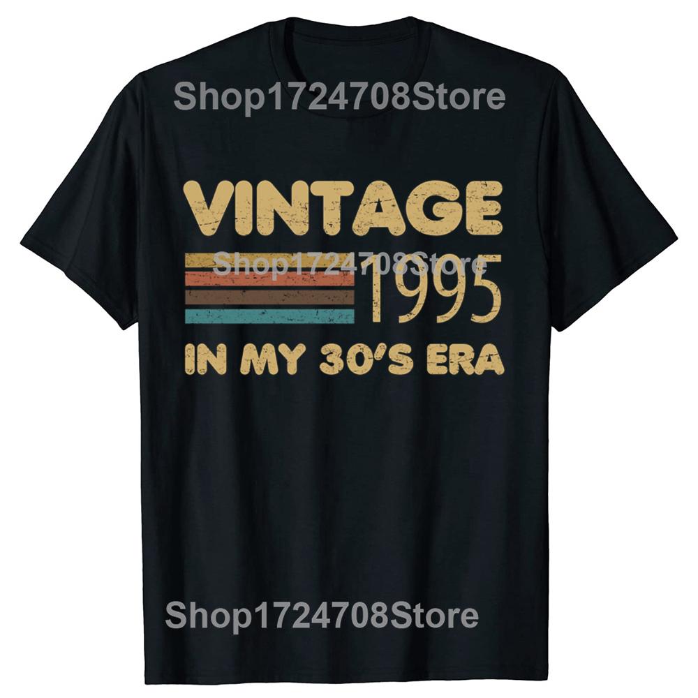 Funny Vintage 1995 30s Era Graphic T-shirts Men Women's Fashion Casual Tshirt 100% Cotton Loose Oversized T Shirt