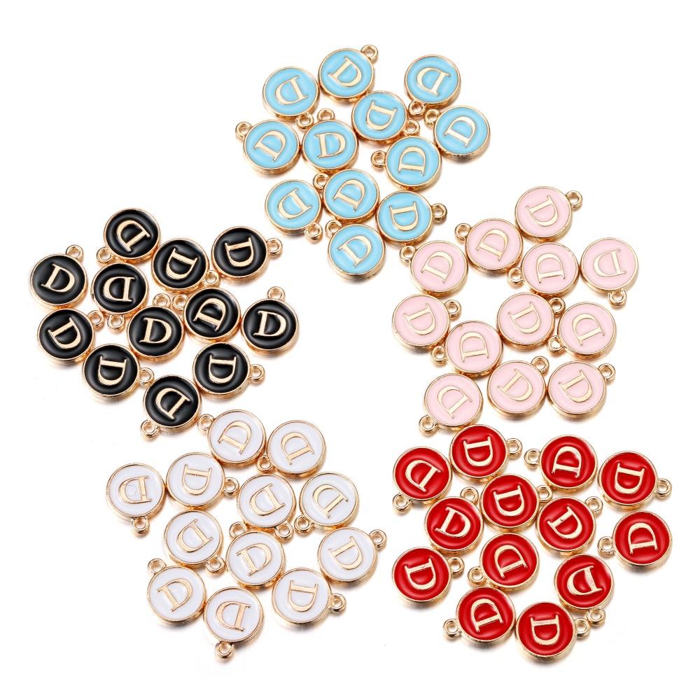 20Pcs 12*15mm A-Z Letter Charms Enamel Charms Alphabet Initial Letter Handmade Pendant for DIY Bracelet Necklace Jewelry Making