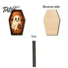 Spooky Fireplace Accents Vintage Halloween Wooden Table Decoration, Rustic Black Cat Ghost Skeleton Pumpkin Decorations Desktop Block Sign for