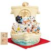 Seven Lucky Cats Treasure Ship Cream Color Good Fortune Beckoning Cat Ceramic Seto Ware