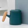 450ml Ceramic Mug Household Water Separation Cup Office Covered Filter Cup Tea Steeping Cup Drinking Utensils Teaset Accessories