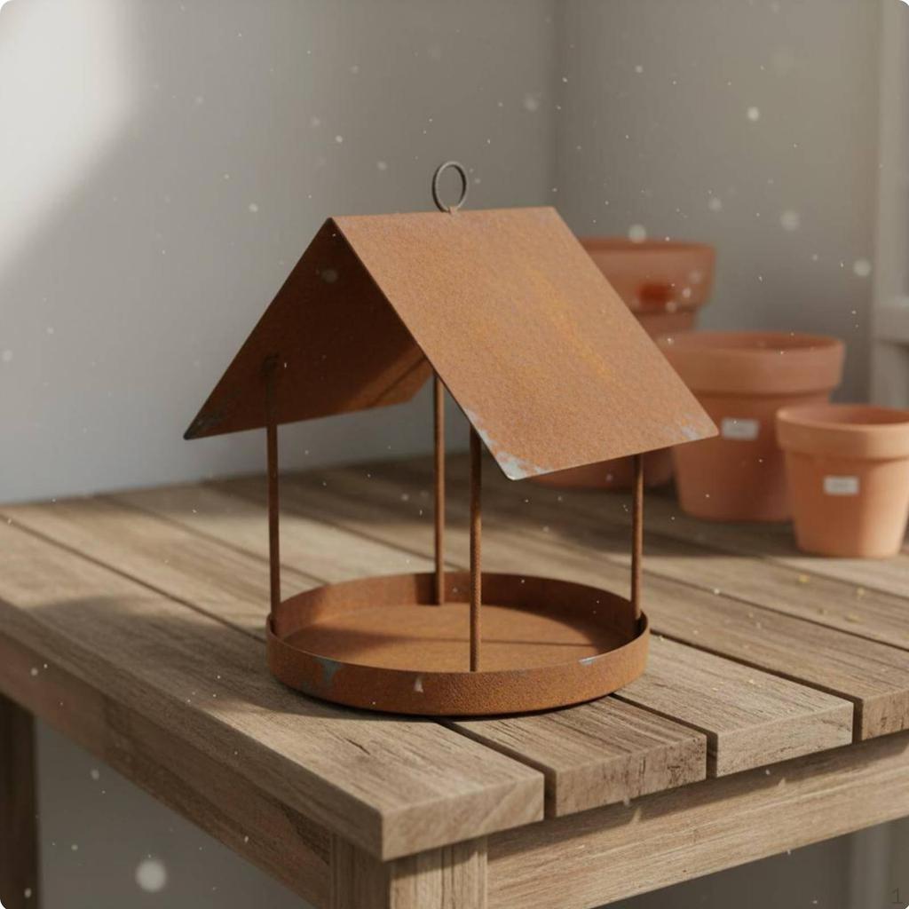 Hanging Bird Feeder Decorative Style Rustic Water Resistant Outdoor Decor for Garden,