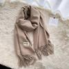 Solid color imitation cashmere scarf women's winter men's couple shawl dual-purpose warm long thickened