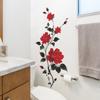 Painted Retro Rose Branch Wall Decoration Stickers for The Bathroom