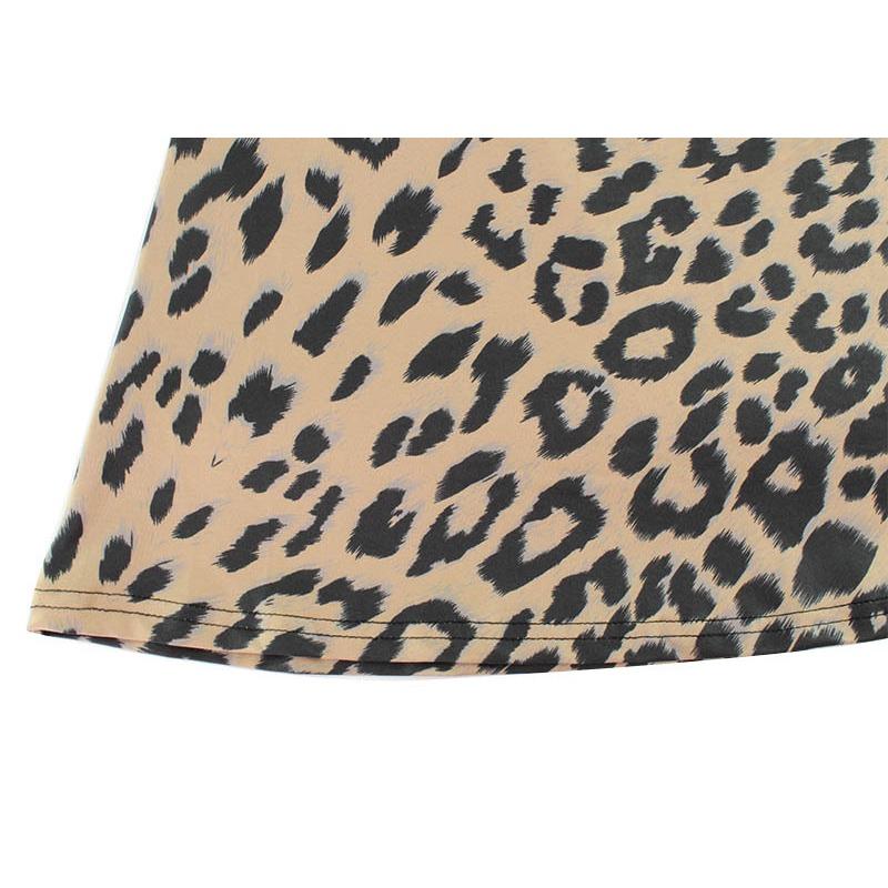 Dámská letní móda Classic Leopard Print Sexy šněrovací šaty s rybím ocasem
