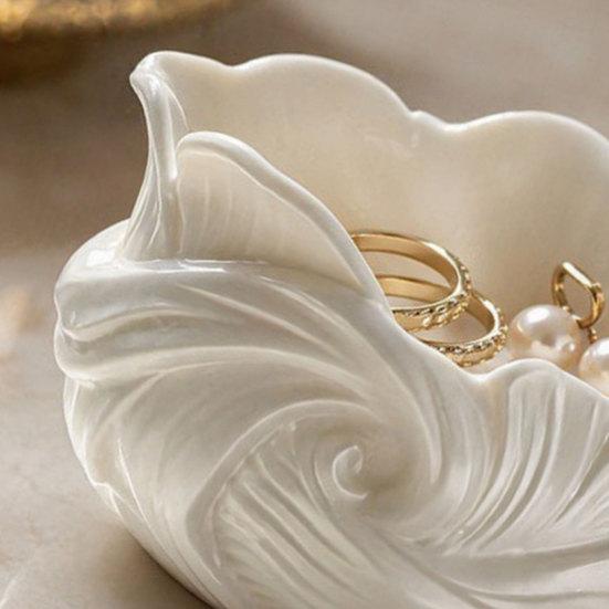 3D Printed Flower Petal Storage Box, Matte White Jewelry & Makeup Organizer, Large Capacity Wide-Mouth Holder for Makeup Brushes Keys Stationery,